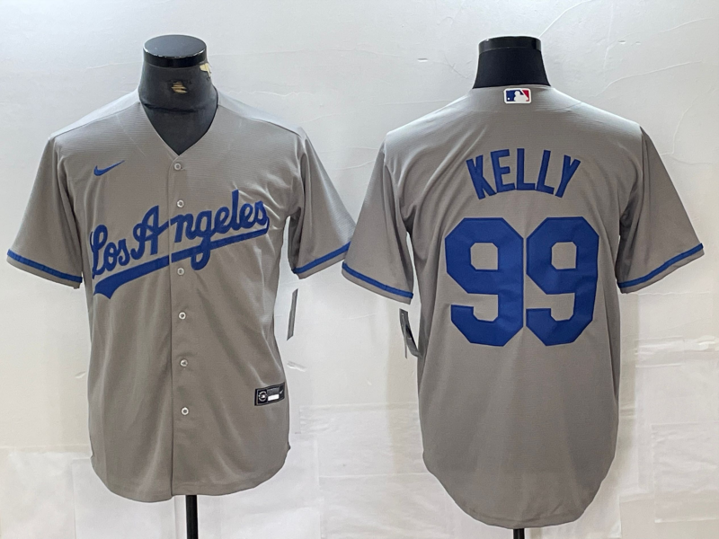 Men's Los Angeles Dodgers Joe Kelly #99 Gray Replica Player Jersey1 baseball jersey product view 1