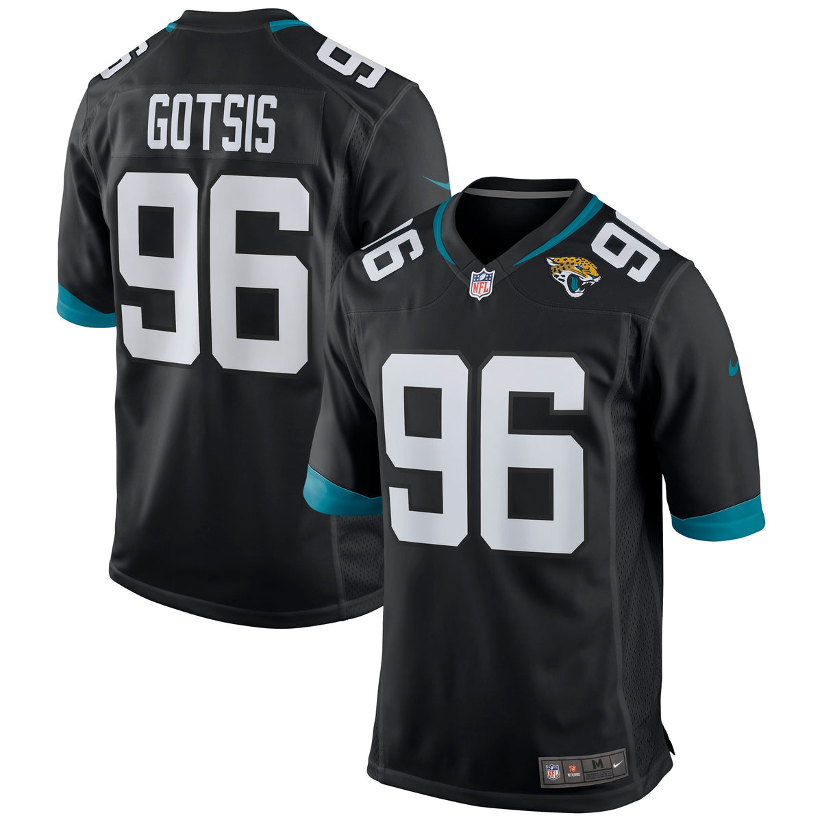 Adam Gotsis Jacksonville Jaguars Nike Game Jersey - Black football jersey product view 1