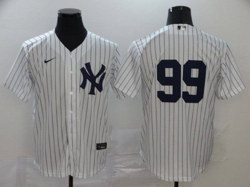 Men's New York Yankees Aaron Judge #99 White Replica Player Name Jersey1 baseball jersey product view 1