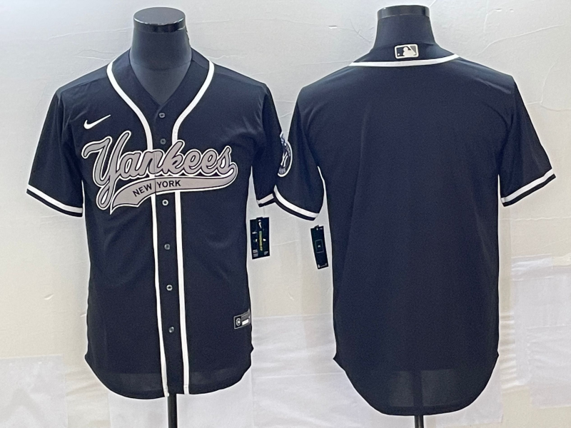 Men's New York Yankees Black Replica Blank Jersey1 Joint Edition baseball jersey product view 1