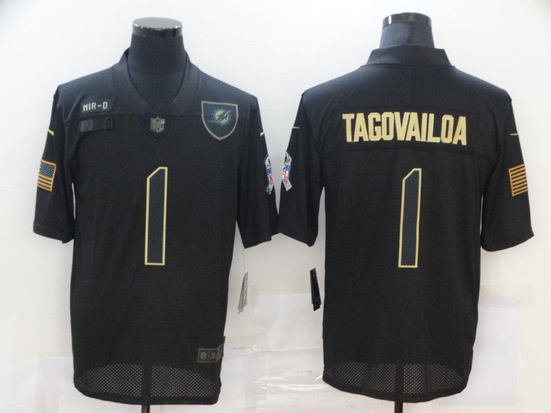 Men's Miami Dolphins #1 Tua Tagovailoa Black Player Game Jersey1 football jersey product view 1
