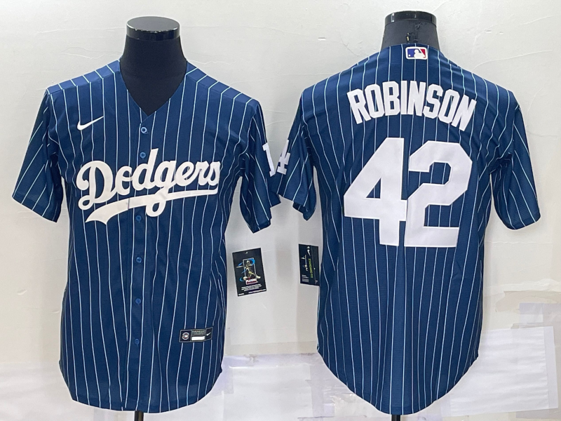 Men's Los Angeles Dodgers Jackie Robinson #42 Blue Fashion Player Jersey1 baseball jersey product view 1