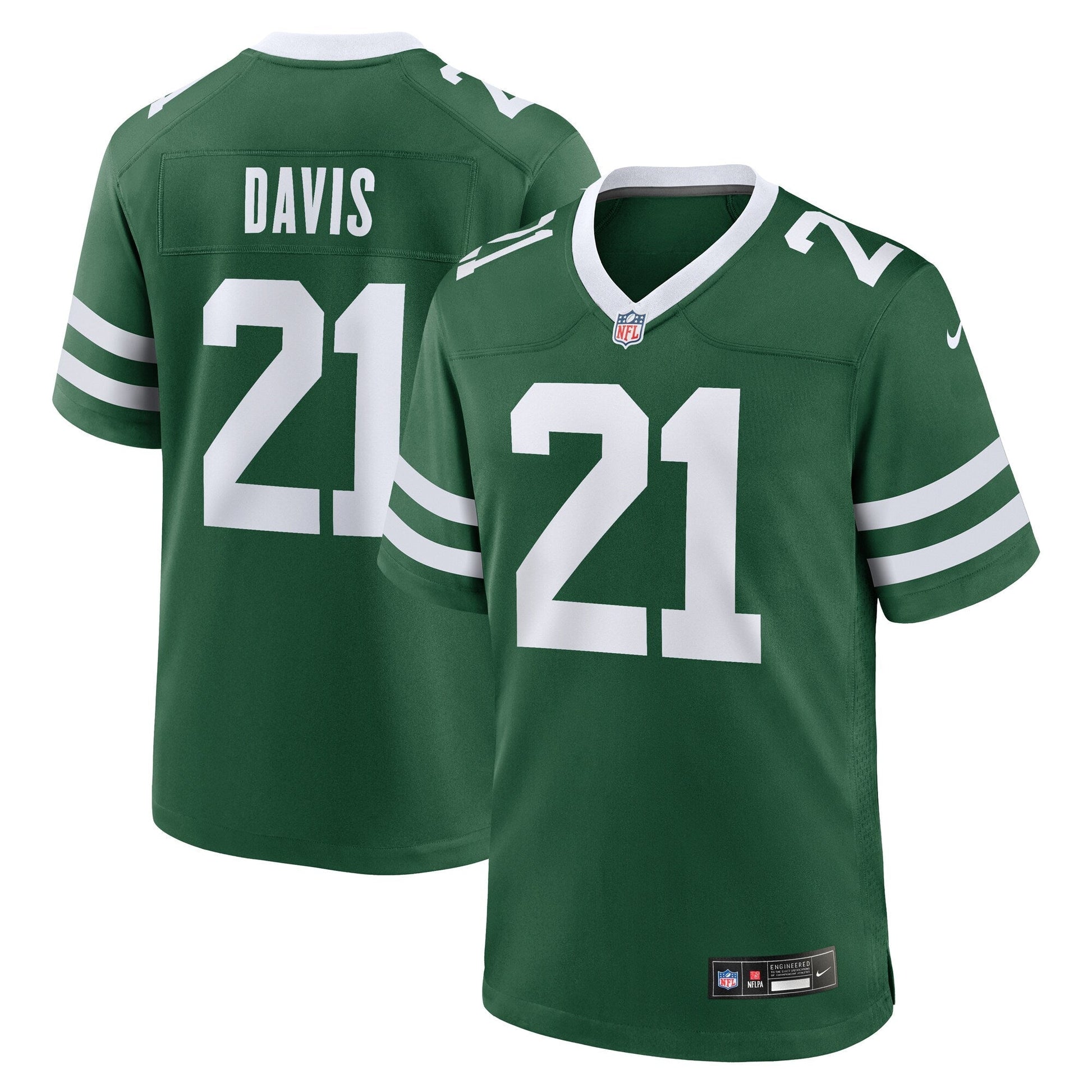 Ashtyn Davis New York Jets Nike Team Game Jersey - Legacy Green football jersey product view 1
