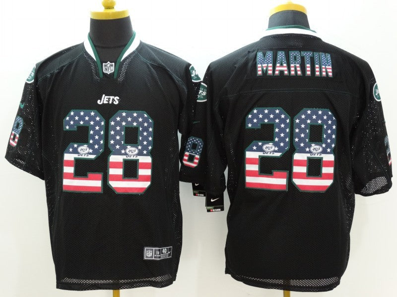 Men's New York Jets Curtis Martin #28 Black Game Jersey1 football jersey product view 1