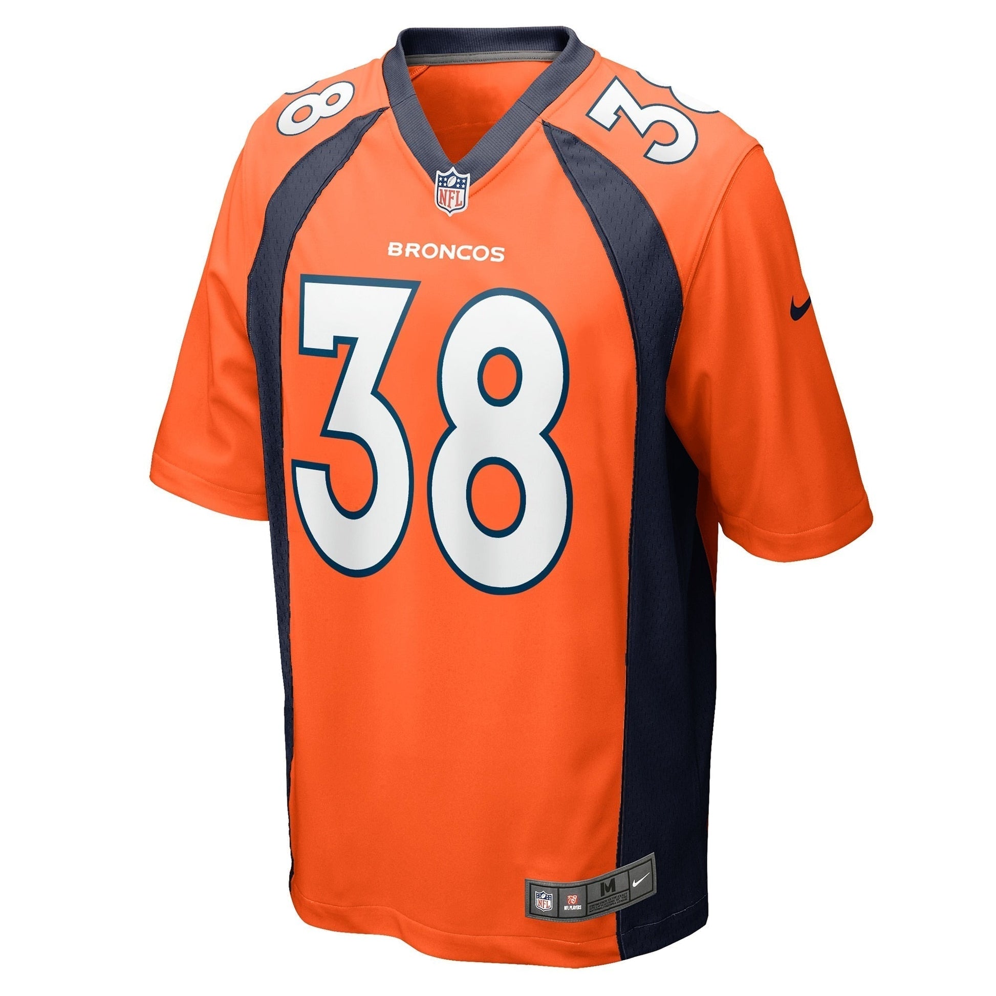 Jaleel McLaughlin Denver Broncos Nike Game Jersey - Orange football jersey product view 2