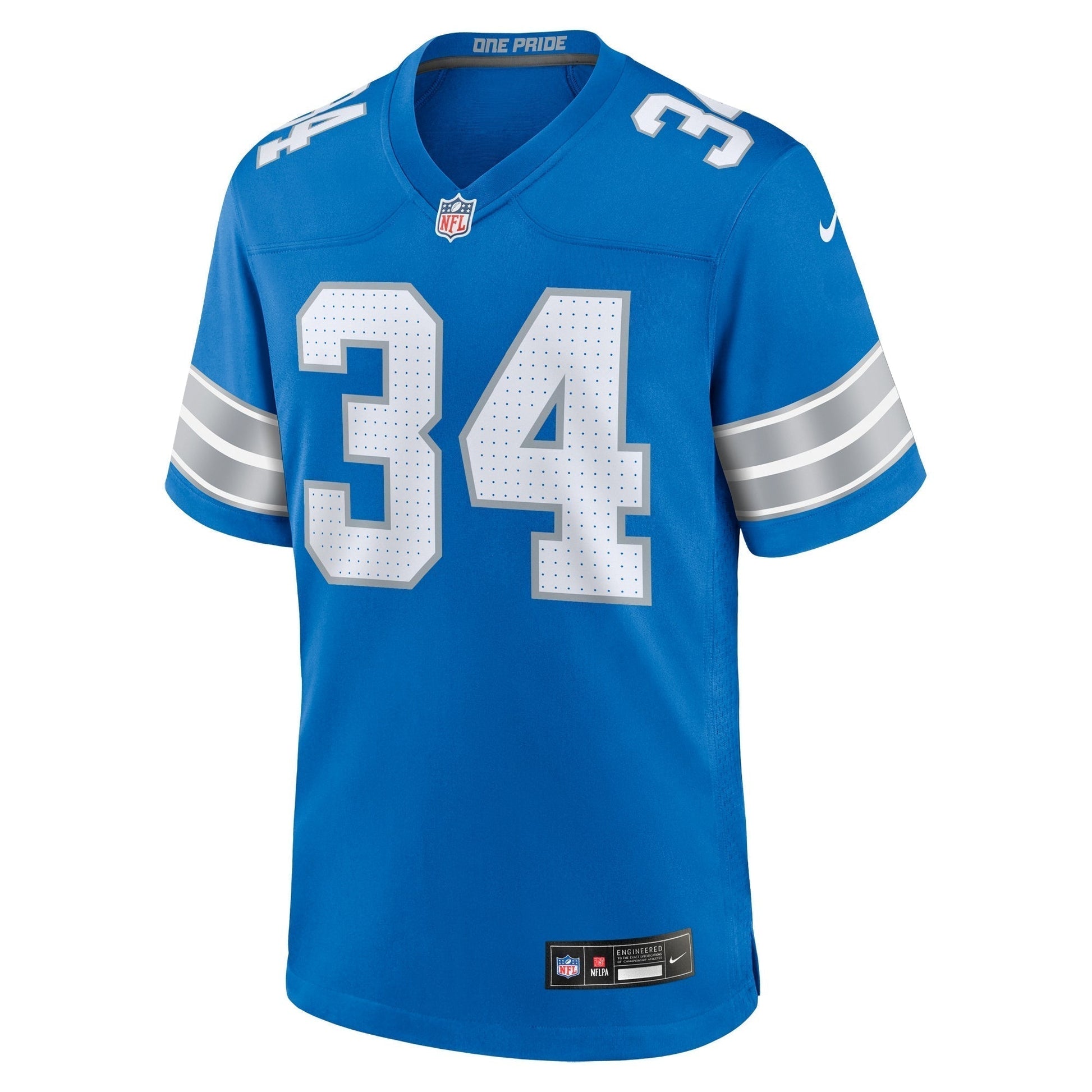 Alex Anzalone Detroit Lions Nike Game Jersey - Blue football jersey product view 2