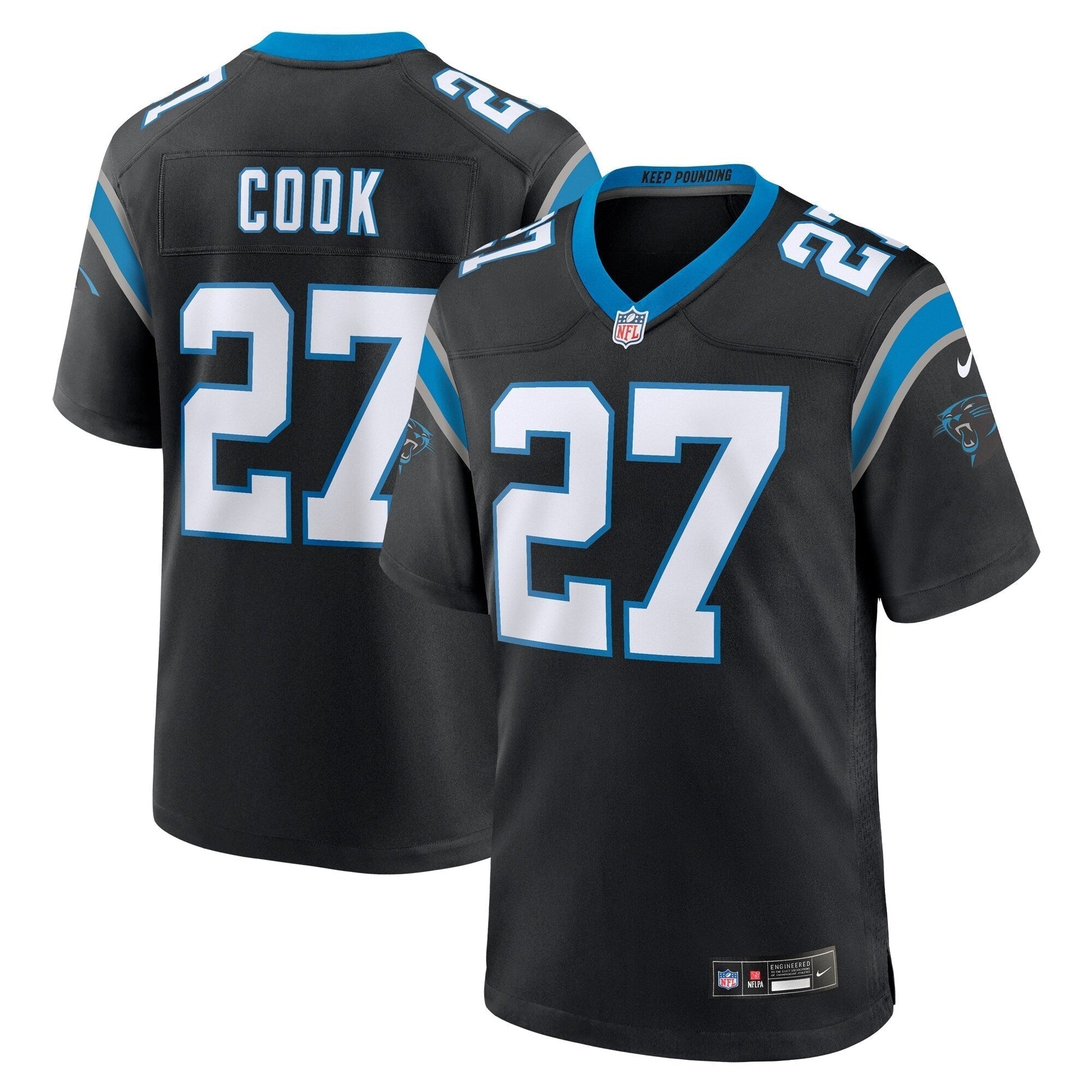 Alex Cook Carolina Panthers Nike Game Jersey - Black football jersey product view 1