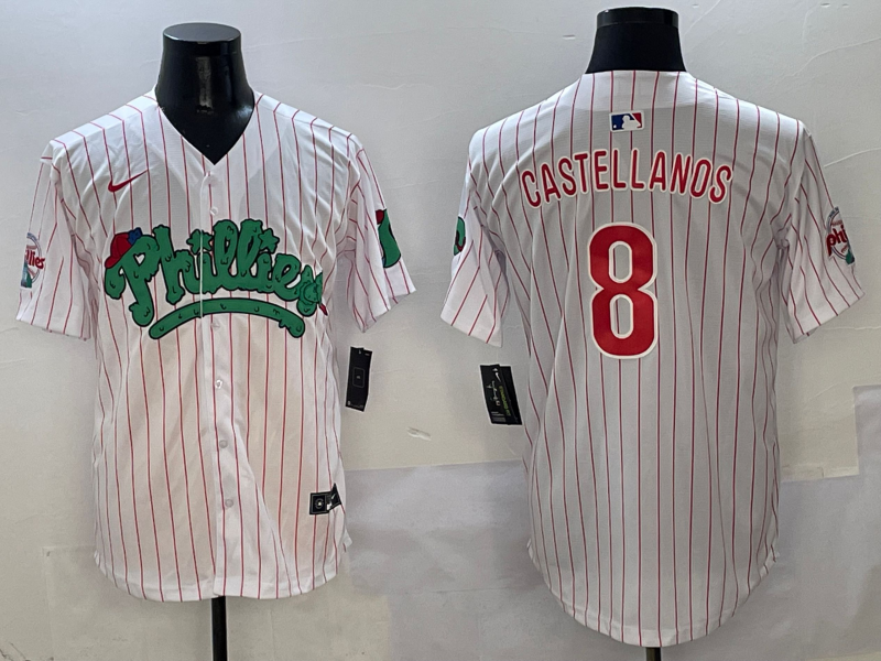 Men's Philadelphia Phillies Nick Castellanos #8 White Player Jersey baseball jersey product view 1