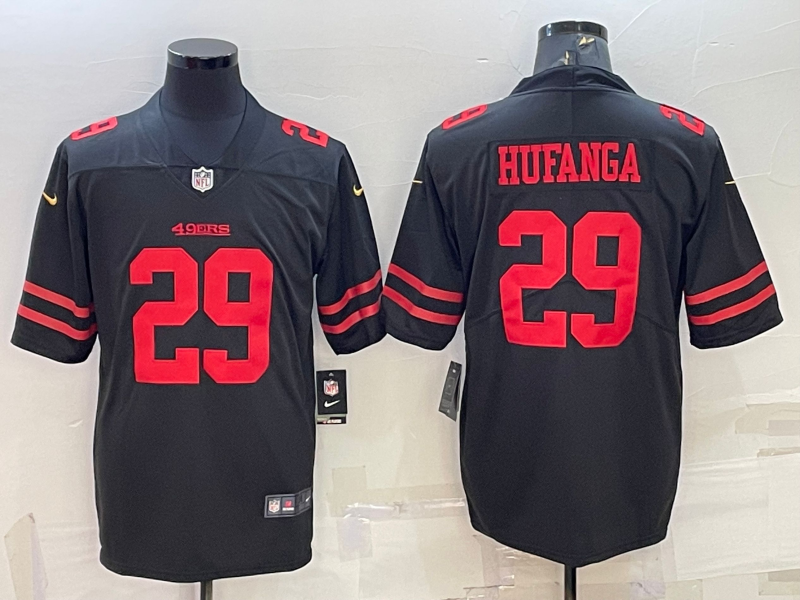 Men's San Francisco 49ers Talanoa Hufanga #29 Black Game Jersey1 football jersey product view 1
