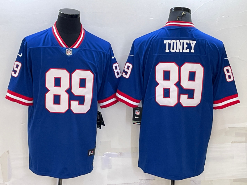 Men's New York Giants Kadarius Toney #89 Royal Classic Retired Player Game Jersey1 football jersey product view 1