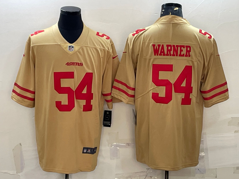 Men's San Francisco 49ers Fred Warner #54 Gold Inverted Legend Jersey1 football jersey product view 1