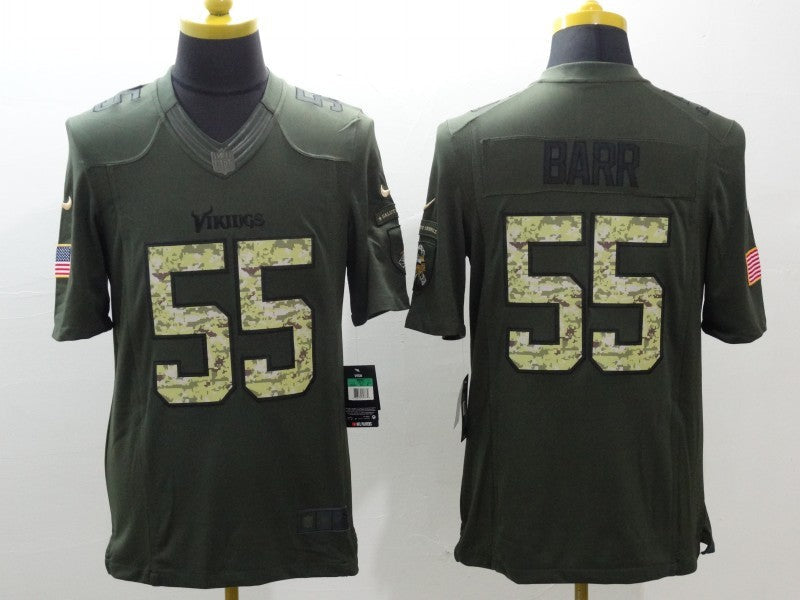 Men's Minnesota Vikings Anthony Barr #55 Army Green Game Jersey1 football jersey product view 1