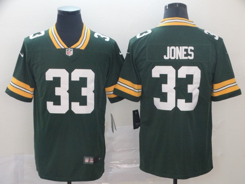 Men's Green Bay Packers Aaron Jones #33 Green Player Game Jersey1 football jersey product view 1