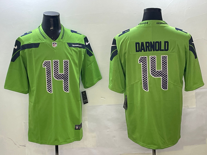 Men's Seattle Seahawks Sam Darnold #14 Green Game Player Jersey1 football jersey product view 1