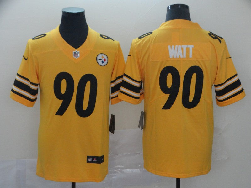 Men's Pittsburgh Steelers T.J. Watt #90 Gold Inverted Team Game Jersey1 football jersey product view 1