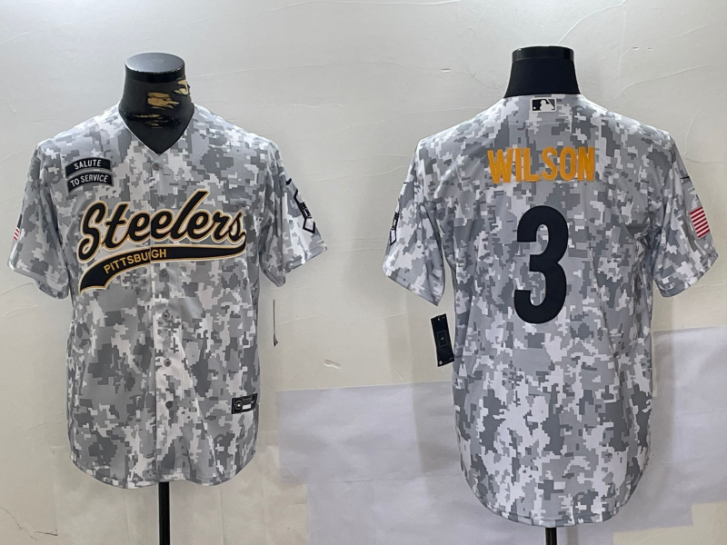Men's Pittsburgh Steelers Russell Wilson #3 Arctic Camo Salute to Service Limited Jersey1 football jersey product view 1