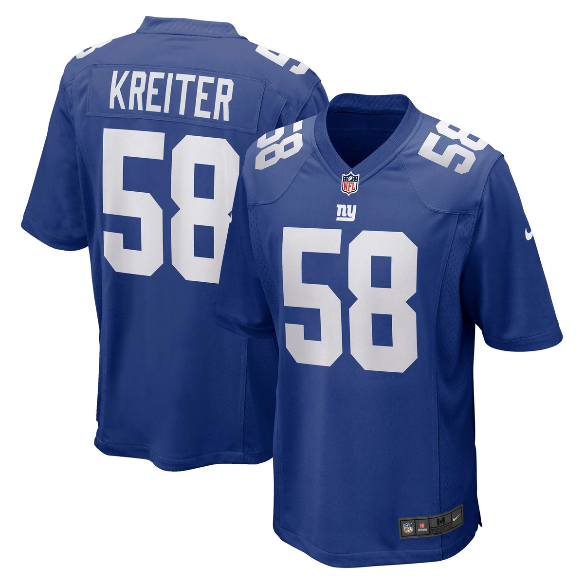 Casey Kreiter New York Giants Nike Game Jersey - Royal football jersey product view 1