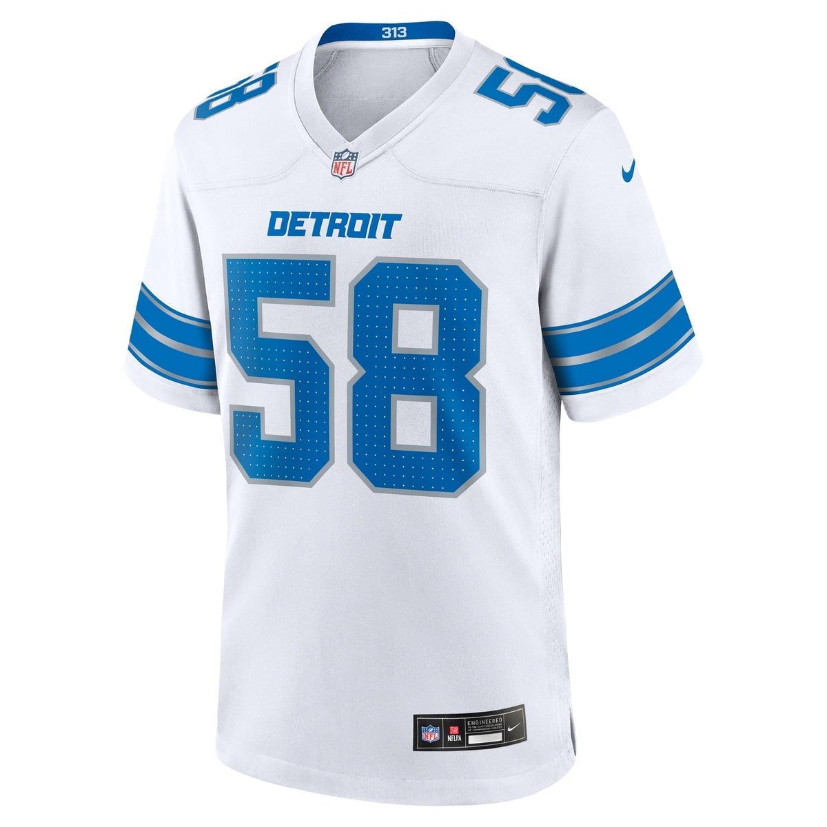 Penei Sewell Detroit Lions Nike Game Jersey - White football jersey product view 2