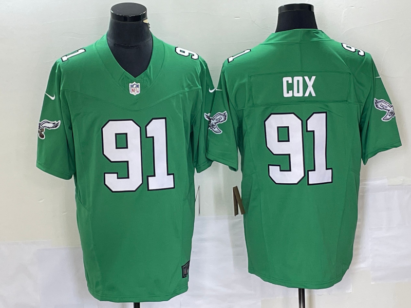 Men's Philadelphia Eagles Fletcher Cox #91 Kelly Green Game Jersey1 football jersey product view 1