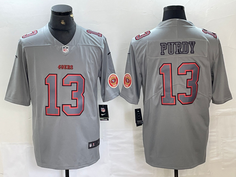 Men's San Francisco 49ers Brock Purdy #13 Gray Atmosphere Fashion Game Jersey1 football jersey product view 1