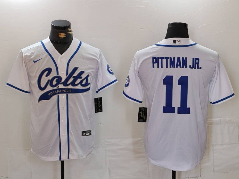 Men's Indianapolis Colts Michael Pittman Jr. #11 White Player Jersey1 football jersey product view 1