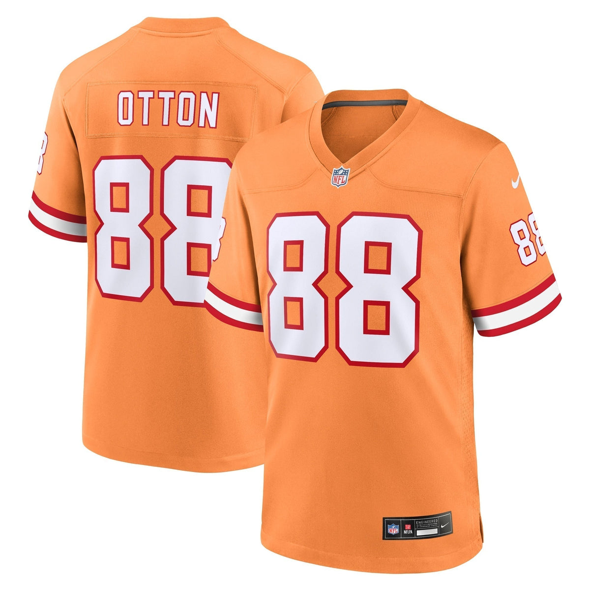 Cade Otton Tampa Bay Buccaneers Nike Throwback Game Jersey - Orange football jersey product view 1