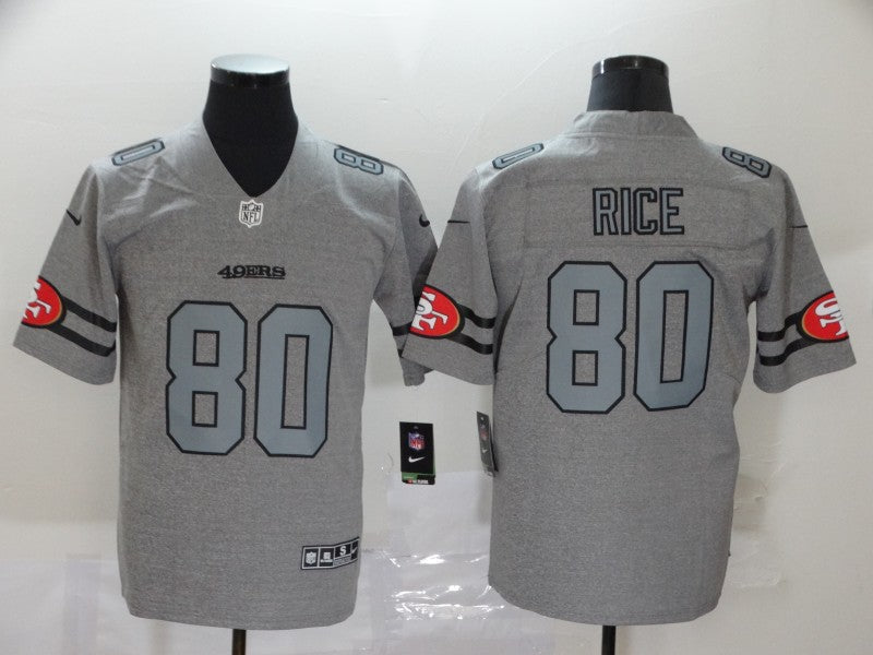 Men's San Francisco 49ers Jerry Rice #80 Gray Game Jersey1 football jersey product view 1