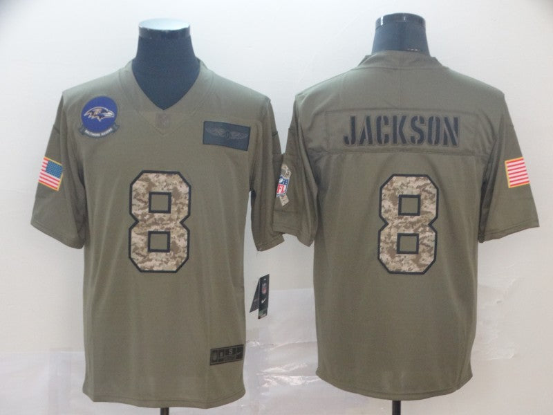 Men's Baltimore Ravens Lamar Jackson #8 Brown Authentic Game Jersey1 football jersey product view 1