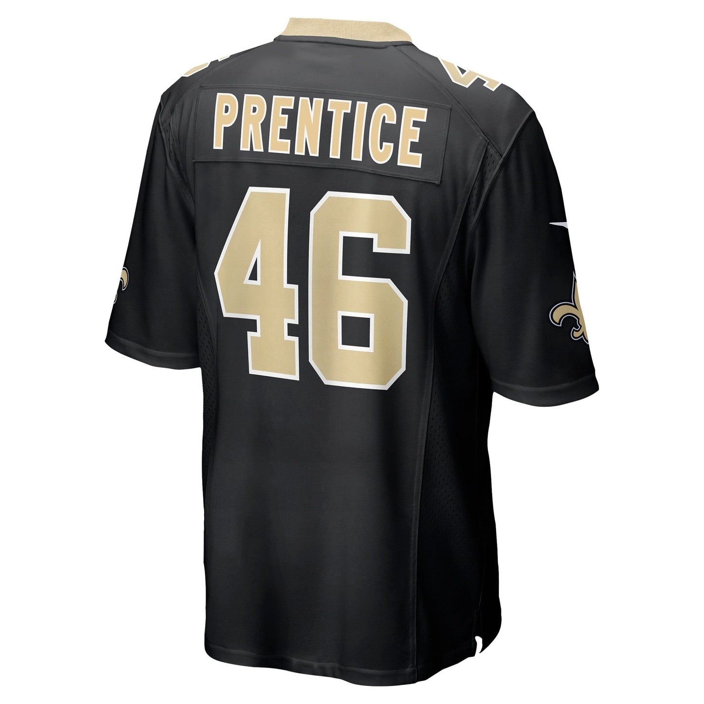 Adam Prentice New Orleans Saints Nike Game Jersey - Black football jersey product view 3