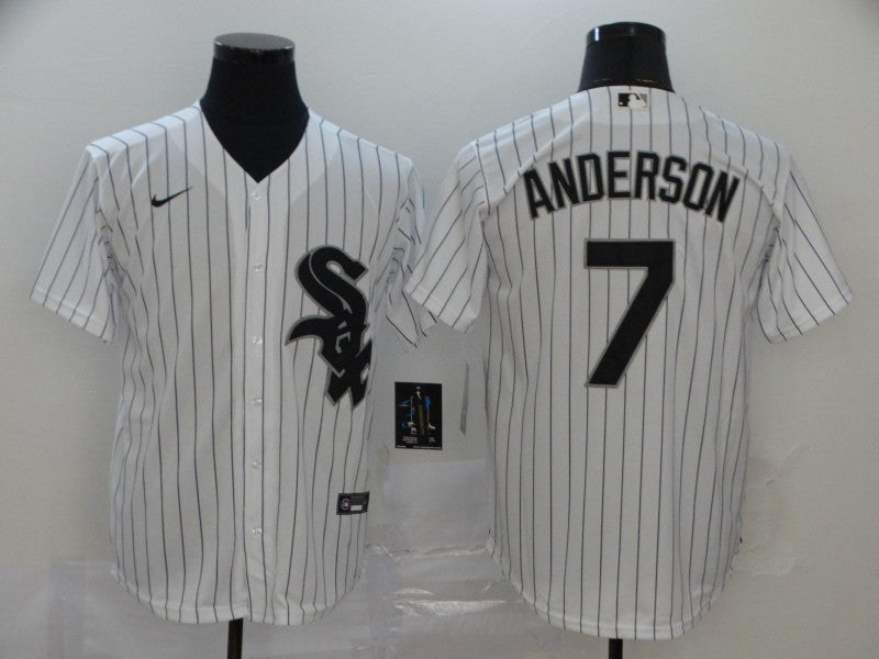 Men's Chicago White Sox Tim Anderson #7 White Replica Baseball Jersey1 baseball jersey product view 1