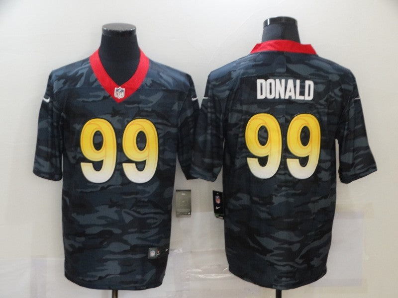 Men's Los Angeles Rams Aaron Donald #99 Gray Camouflage Game Jersey1 football jersey product view 1