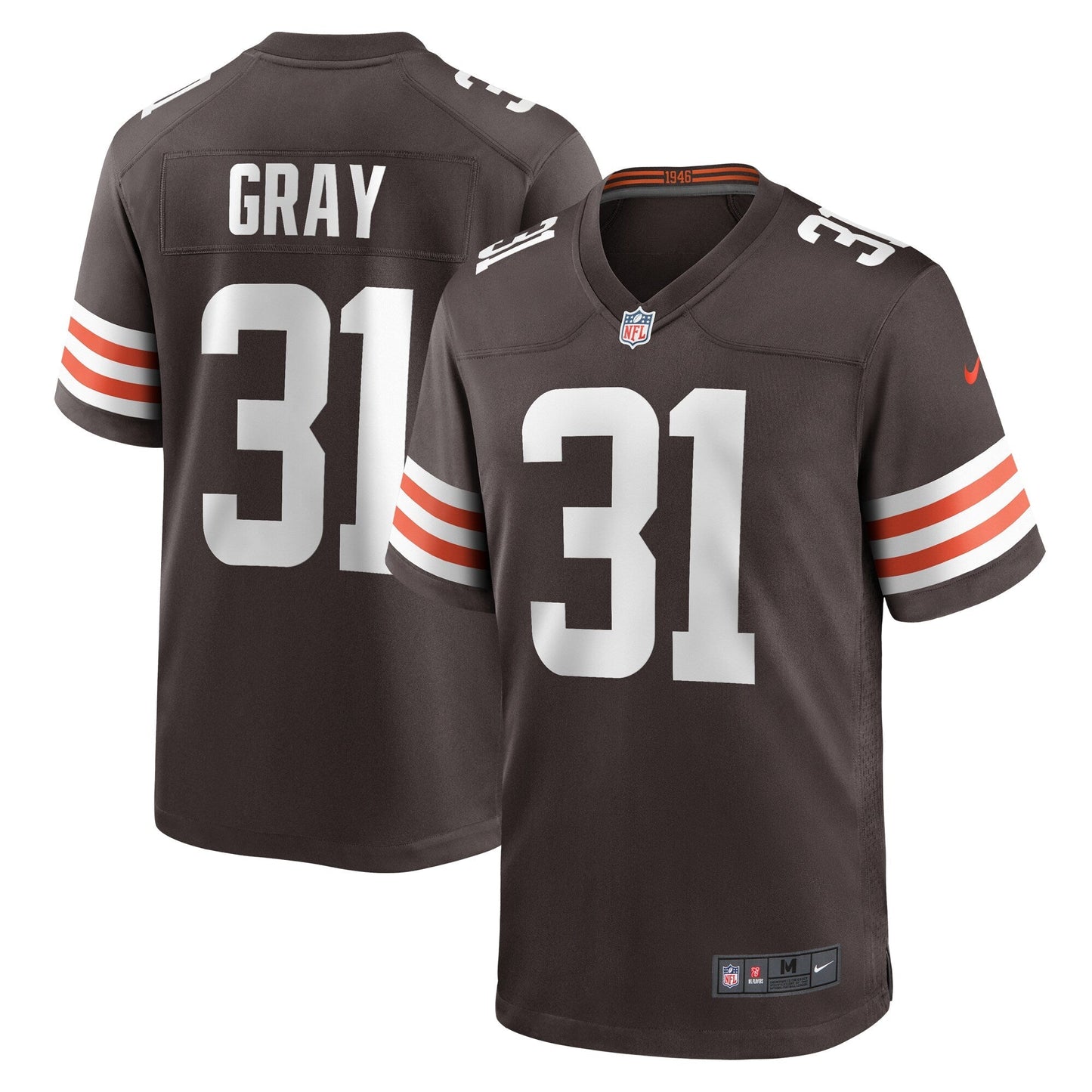 Vincent Gray Cleveland Browns Nike Team Game Jersey - Brown football jersey product view 1