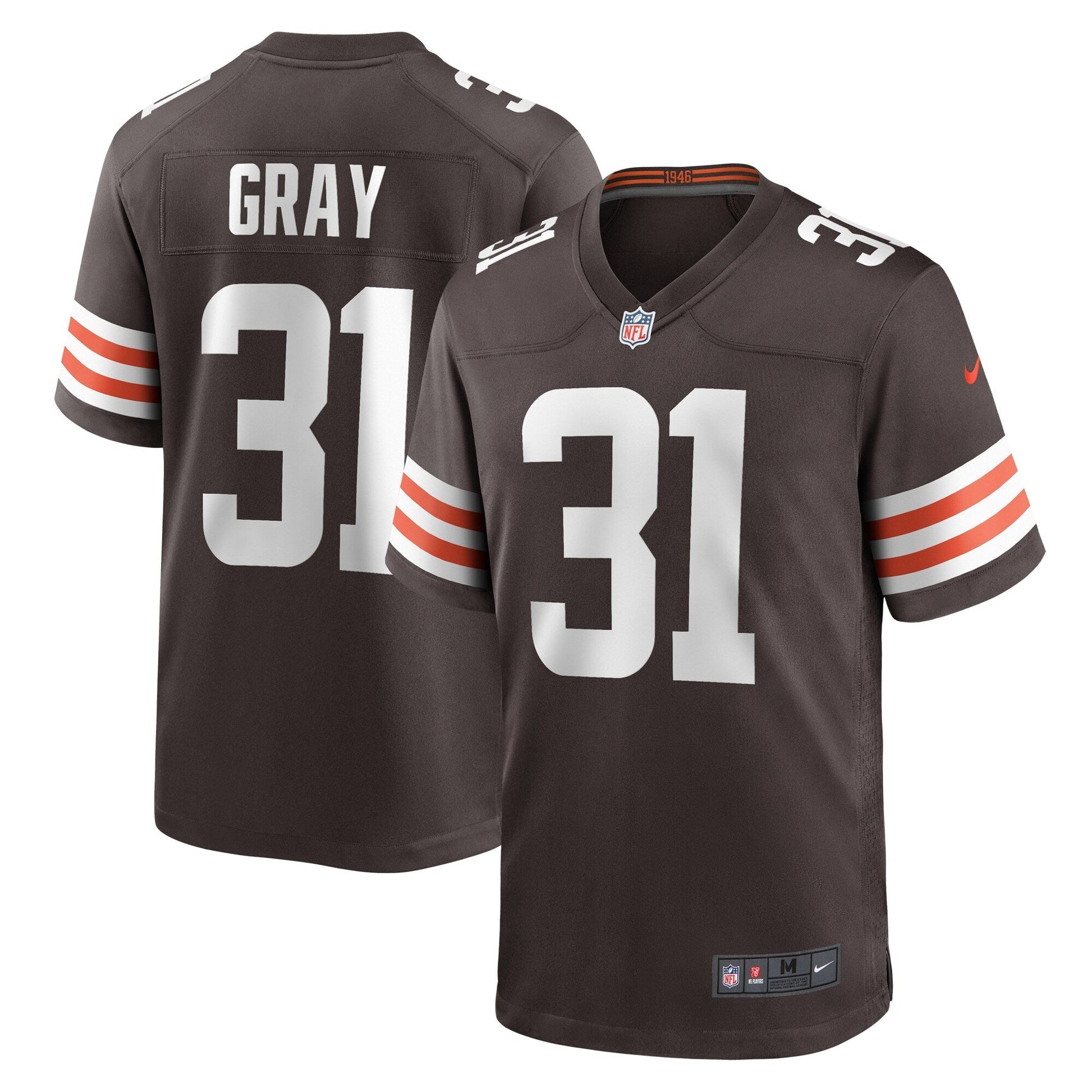 Vincent Gray Cleveland Browns Nike Team Game Jersey - Brown football jersey product view 1