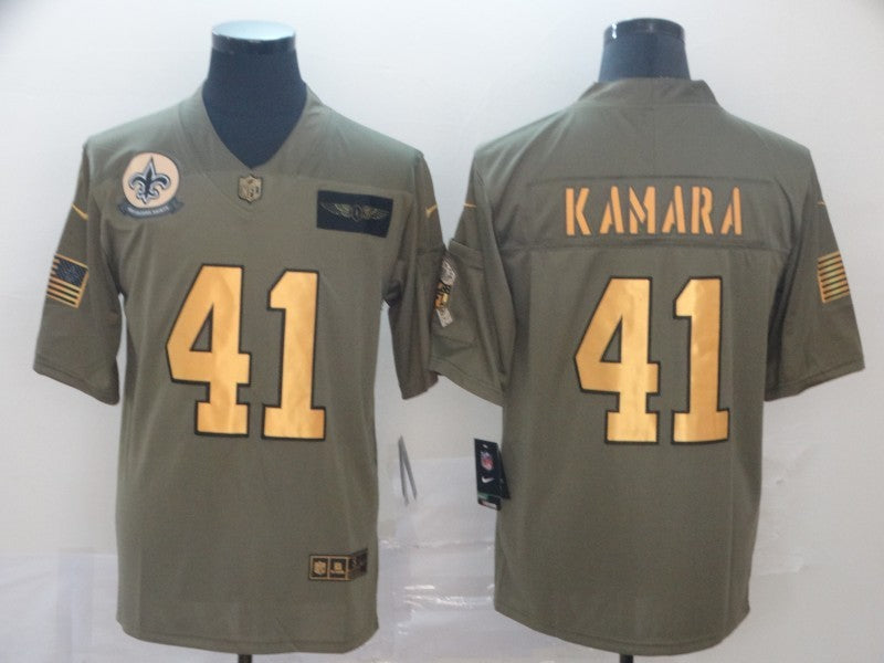 Men's New Orleans Saints Alvin Kamara #41 Brown Player Game Jersey1 football jersey product view 1