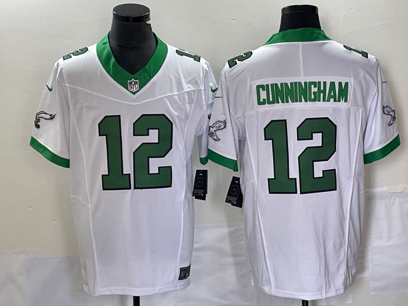 Men's Philadelphia Eagles Randall Cunningham #12 White Game Jersey1 football jersey product view 1
