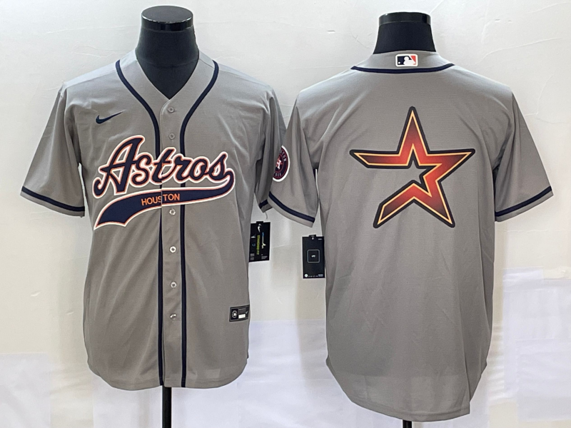 Men's Houston Astros Gray Replica Authentic Jersey1 Joint Edition baseball jersey product view 1