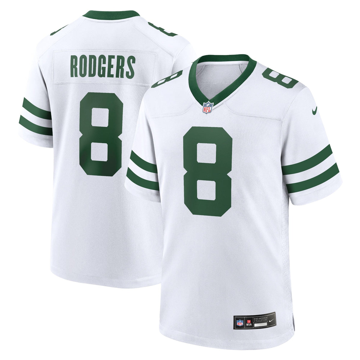 Aaron Rodgers New York Jets Nike Game Jersey - Legacy White football jersey product view 1