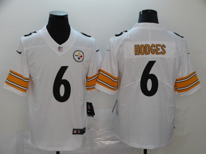 Men's Pittsburgh Steelers Devlin Hodges #6 White Game Jersey1 football jersey product view 1