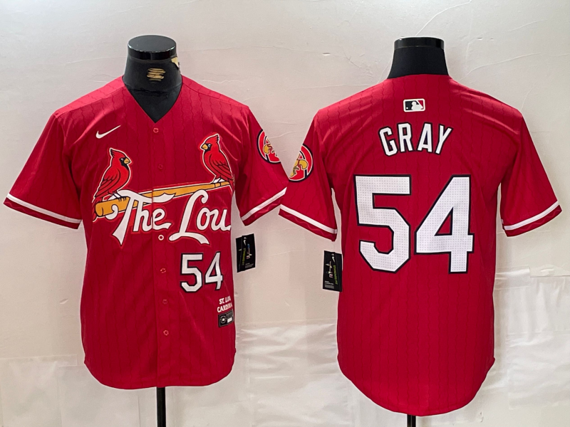 Men's St. Louis Cardinals Sonny Gray #54 Red 2024 City Connect Limited Player Jersey1 baseball jersey product view 1