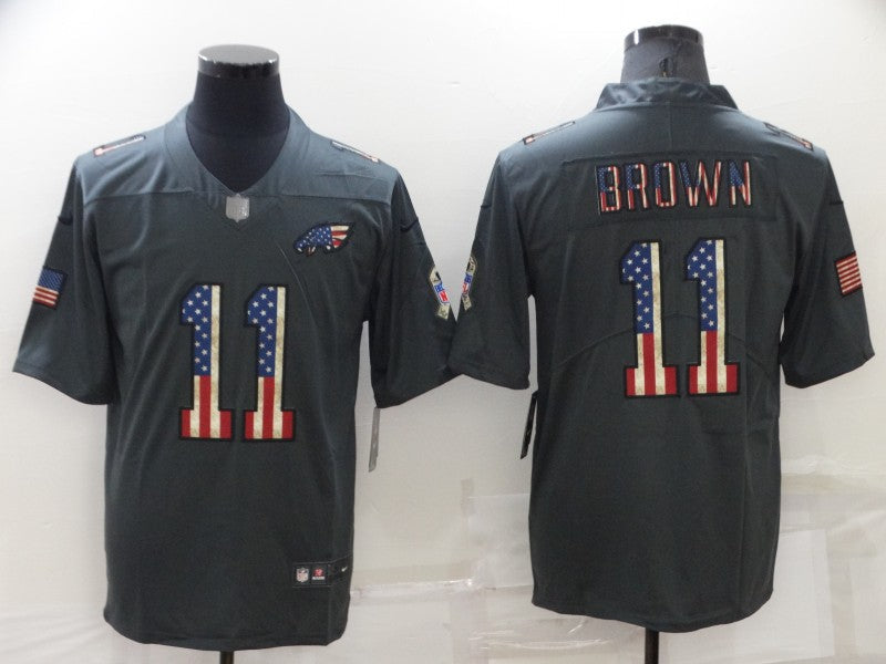 Men's Philadelphia Eagles #11 A.J. Brown Black Game Jersey1 football jersey product view 1