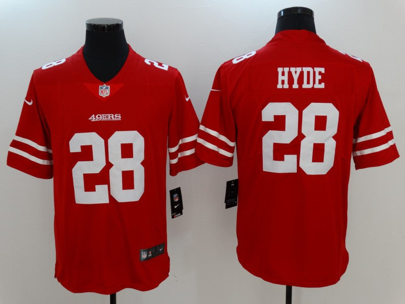 Men's San Francisco 49ers Carlos Hyde #28 Red Game Jersey1 football jersey product view 1