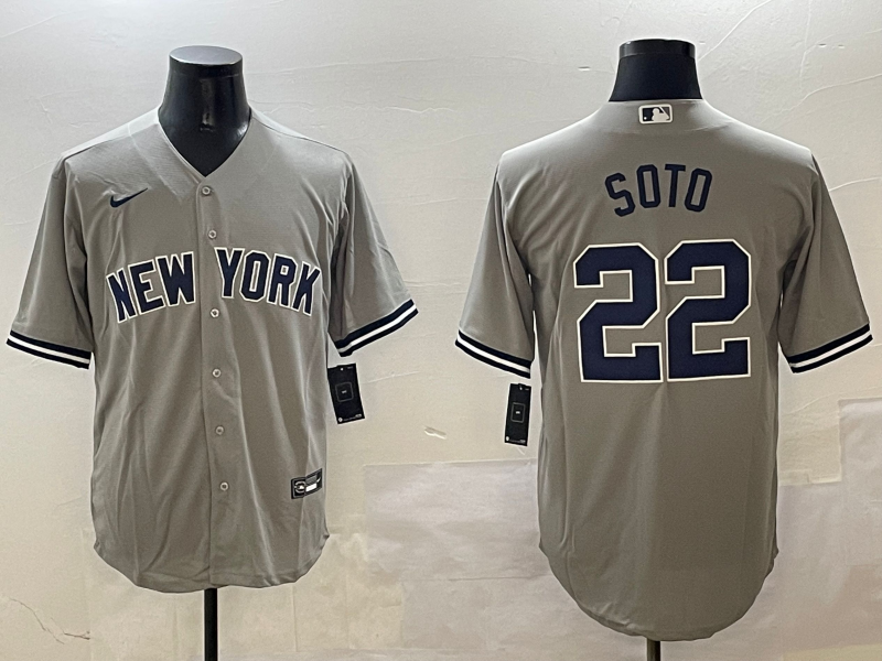 Men's New York Yankees Juan Soto #22 Gray Game Player Jersey1 baseball jersey product view 1
