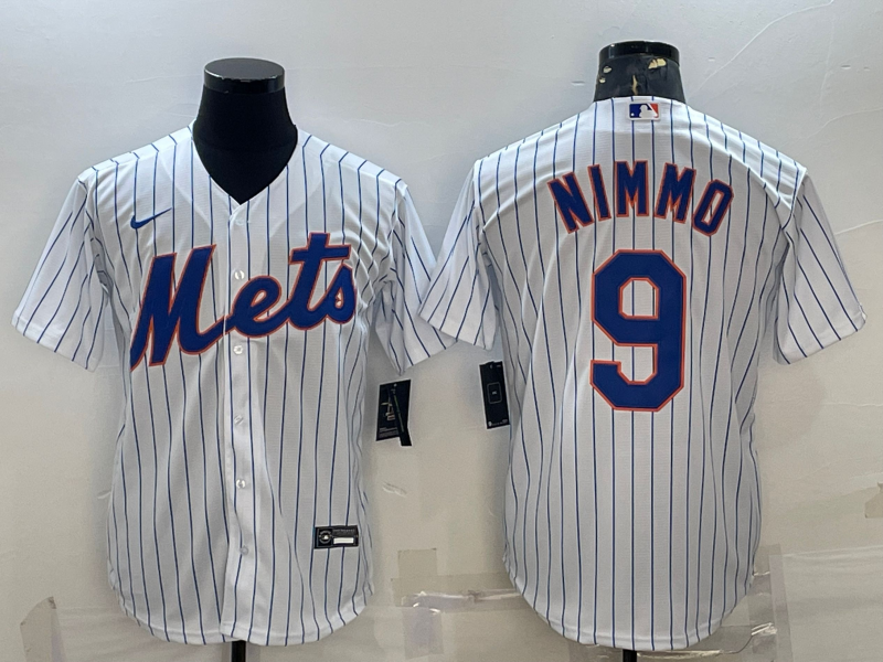 Men's New York Mets Brandon Nimmo #9 White Home Official Replica Player Jersey1 baseball jersey product view 1