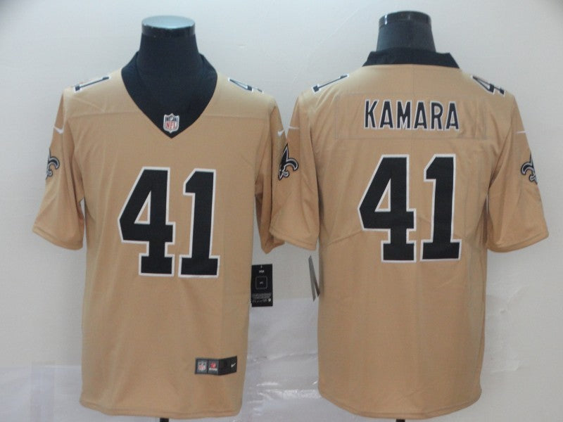 Men's New Orleans Saints Alvin Kamara #41 Gold Inverted Game Jersey1 football jersey product view 1