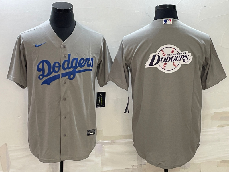 Men's Los Angeles Dodgers Gray Replica Player Jersey1 baseball jersey product view 1