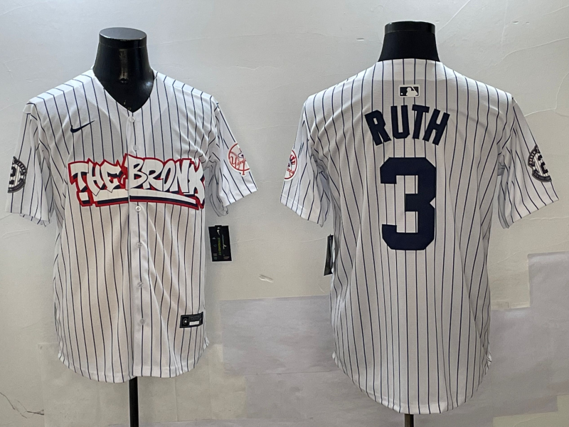 Men's New York Yankees Babe Ruth White Limited Player Jersey1 baseball jersey product view 1