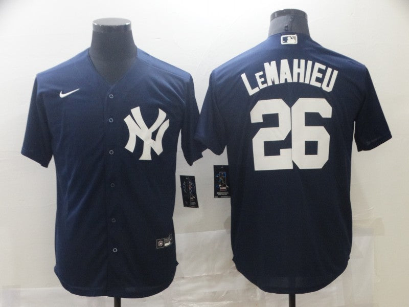 Men's New York Yankees DJ LeMahieu #26 Navy Replica Baseball Jersey1 baseball jersey product view 1