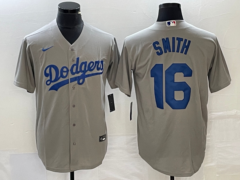 Men's Los Angeles Dodgers Will Smith #16 Gray Replica Player Jersey1 baseball jersey product view 1