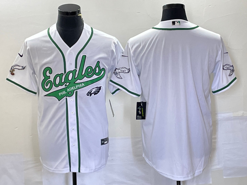 Men's Philadelphia Eagles White Blank Jersey1 football jersey product view 1