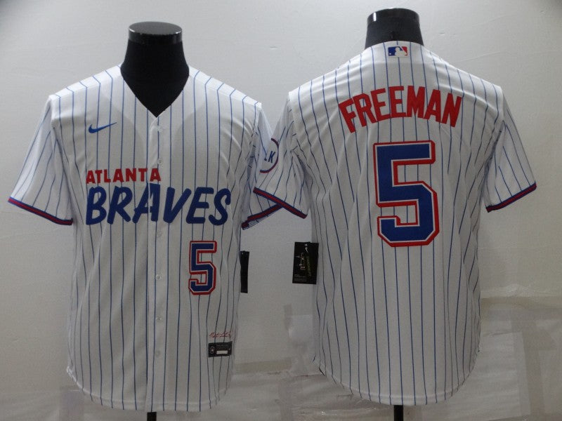 Men's Atlanta Braves Freedie Freeman #5 White Replica Jersey1 City Edition baseball jersey product view 1